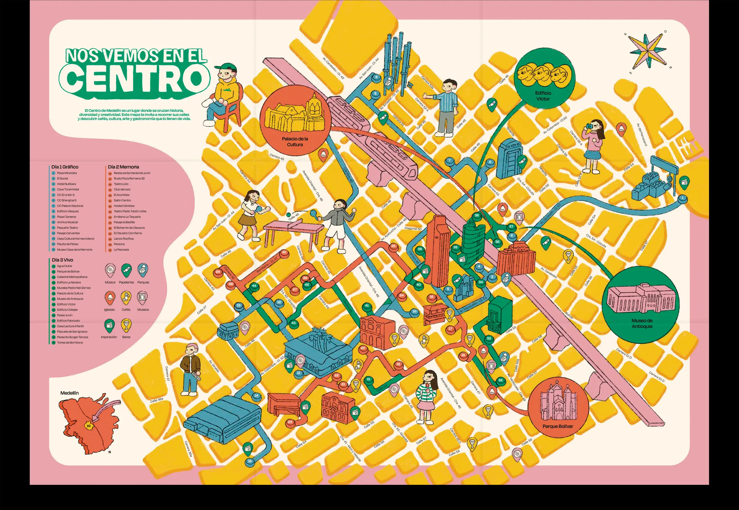 Mapa ilustrado del Centro de Medellín